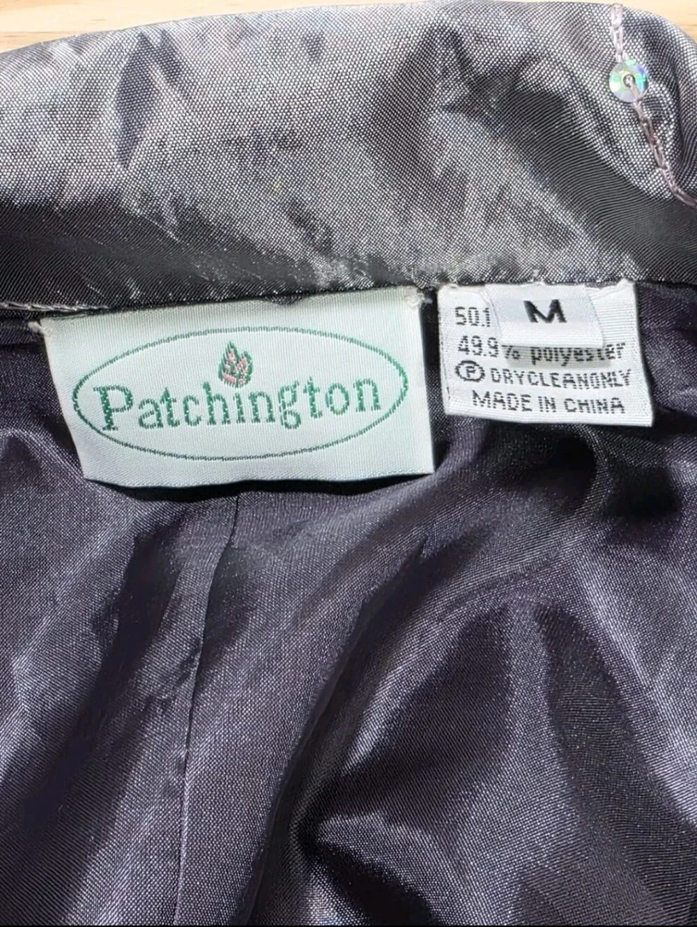 NWT Patchington Butterfly Embroidered Sequin Jacket M Gray Metallic Art Wear